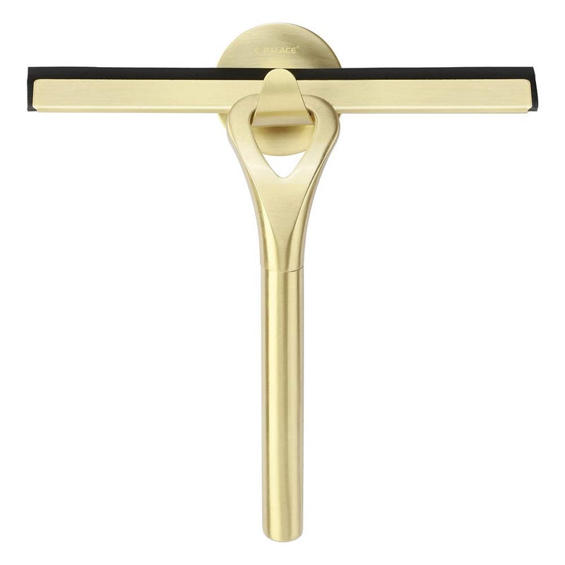 HomDSim Stainless Steel Shower Squeegees All-Purpose Mirror/Window/Glass Wiper Scraper Golden Shower Squeegee - Image 1